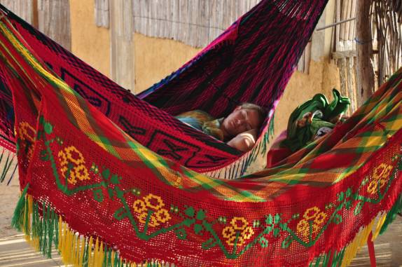 A Ana ainda dorme no nosso quarto na península de La Guajira, na Colômbia